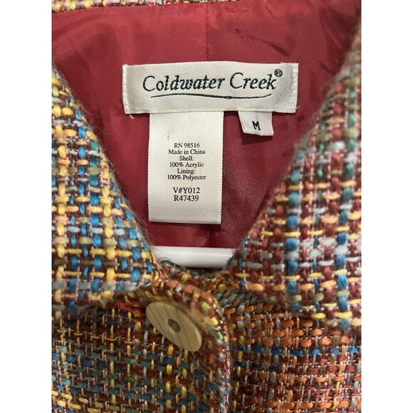 Coldwater Creek Womens Tweed Pastels Woven Lined Jacket M Artsy Spring Classic - Picture 3 of 9